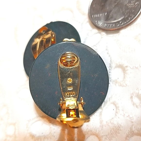 𝅺KAI YIN LO Vintage Bloodstone Sterling Earrings - Picture 4 of 5